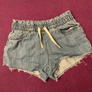 OshKosh B'gosh Light Blue Jean Shorts Tie Waist Girls Kids